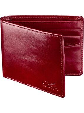 Men's RFID Blocking Leather Bifold Wallet with ID Window, Slim & Stylish Design